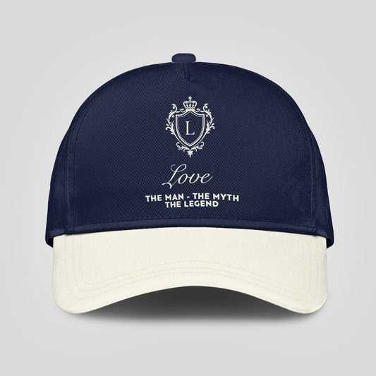 The Man The Myth The Legend Navy And Beige Cap LOVE 13K1 C145PF