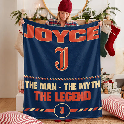 The Man The Myth The Legend Retro Fleece Blanket JOYCE 13K1 BK53