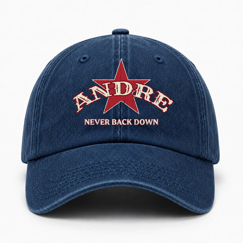 Never Back Down Western Blue Denim Cap ANDRE 13K1 C61PF