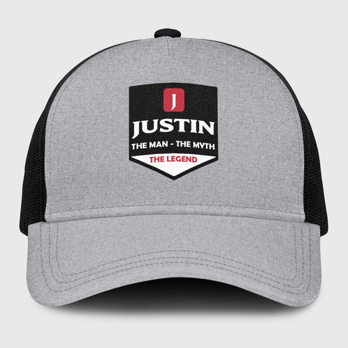 The Man The Myth The Legend Gray Mesh Cap JUSTIN 13K1 C189PF