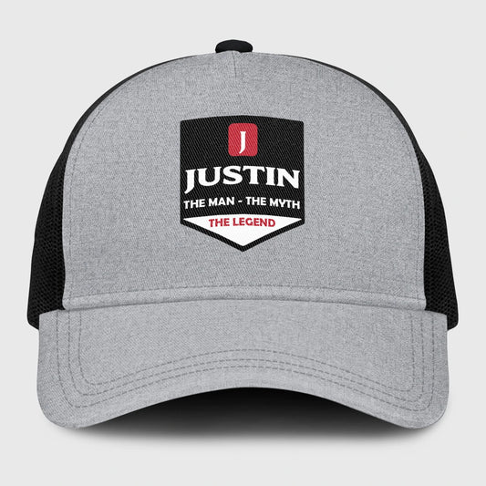 The Man The Myth The Legend Gray Mesh Cap JUSTIN 13K1 C189PF