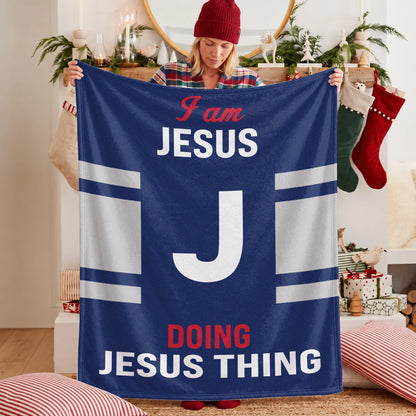 I'm Name Doing Name Things Navy Fleece Blanket JESUS 13K1 BK51