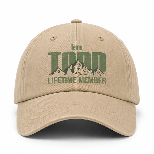 Team Your Name Lifetime Member Mountain Cap TODD 13K1 C58PF