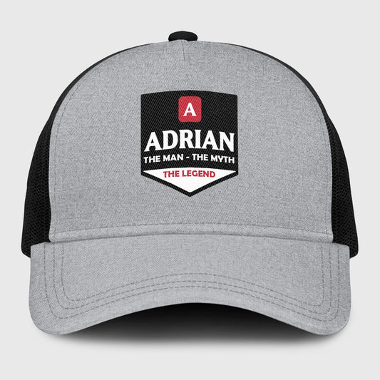 The Man The Myth The Legend Gray Mesh Cap ADRIAN 13K1 C189PF