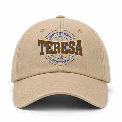 Hated By Many Confronted By None Washed Cap TERESA 13K1 C36PF