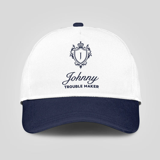 Trouble Maker Funny Blue And White Cap JOHNNY 13K1 C152PF