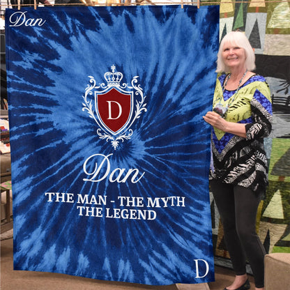 The Man The Myth The Legend Blue Waves Fleece Blanket DAN 13K1 BK11