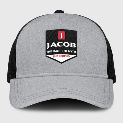 The Man The Myth The Legend Gray Mesh Cap JACOB 13K1 C189PF