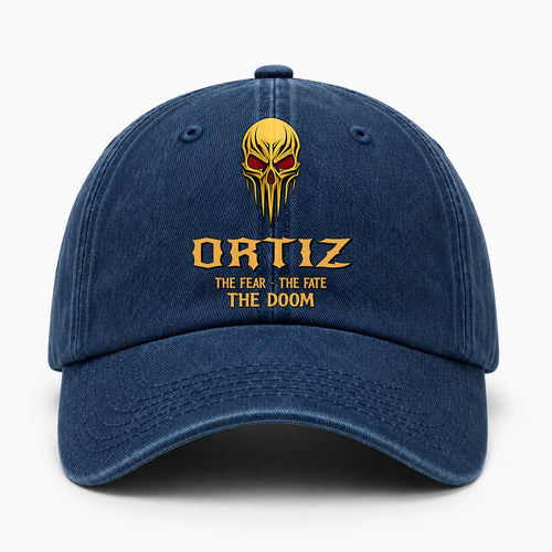 The Fear The Fate The Doom Skull Blue Washed Cap ORTIZ 13K1 C97PF