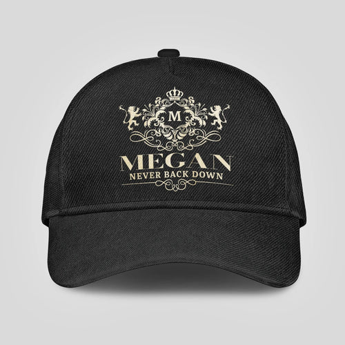 Never Back Down Royal Style Black Cap MEGAN 13K1 C179PF