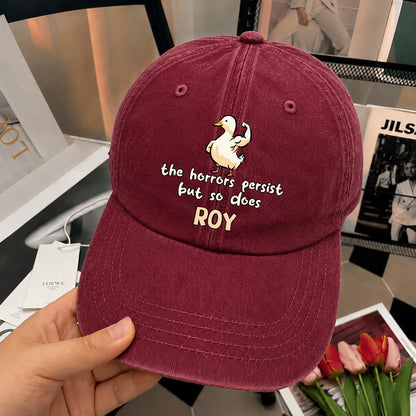 The Horrors Persist But So Does Your Name Funny Goose Burgundy Washed Cap ROY 13K1 C126PF