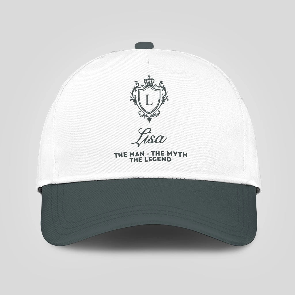 The Man The Myth The Legend Elegant Gray And White Cap LISA 13K1 C170PF