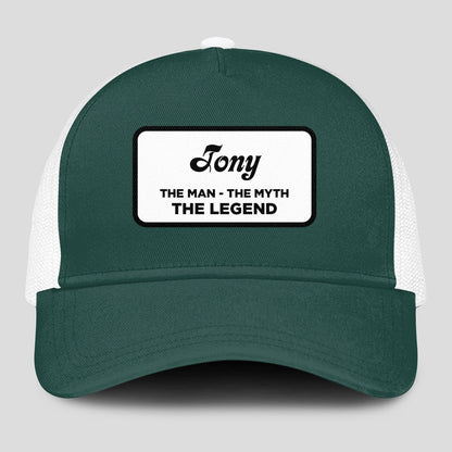The Man The Myth The Legend Green And White Mesh Cap TONY 13K1 C198PF