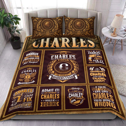CHARLES Limited Edition Personalized Bedding Set 13K1-BS3