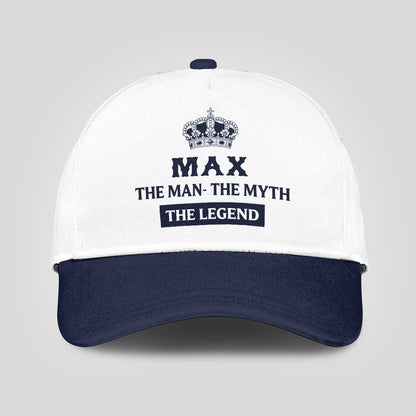 The Man The Myth The Legend King Crown Blue And White Cap MAX 13K1 C147PF