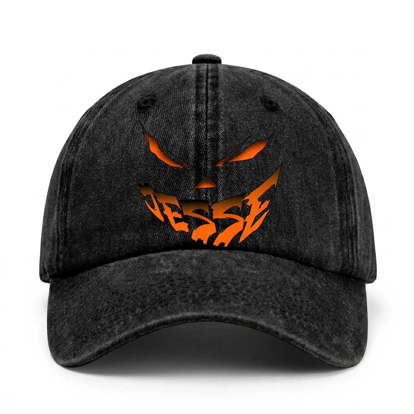 Your Name Jack O' Lantern Halloween Washed Cap JESSE 13K1 C100PF