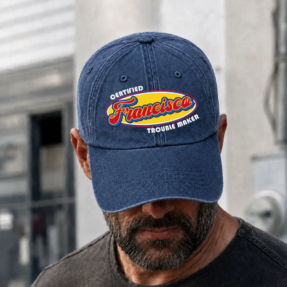 Certified Your Name Trouble Maker Washed Cap FRANCISCO 13K1 C73PF