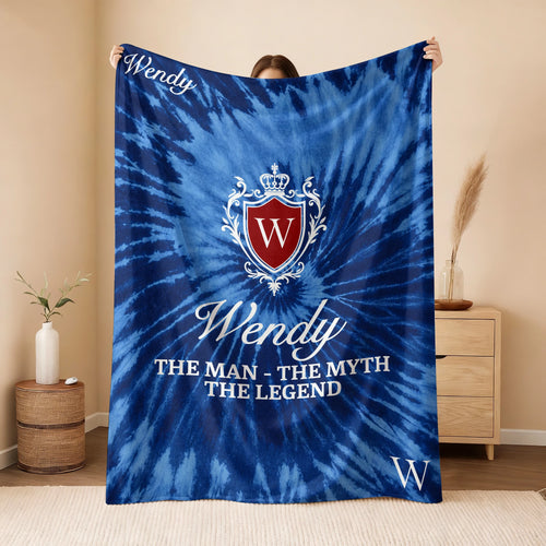 The Man The Myth The Legend Blue Waves Fleece Blanket WENDY 13K1 BK11