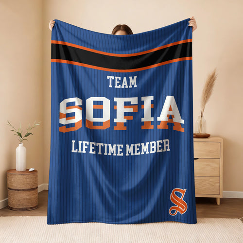 Team Your Name Lifetime Member Basketball Fleece Blanket SOFIA 13K1 BK47