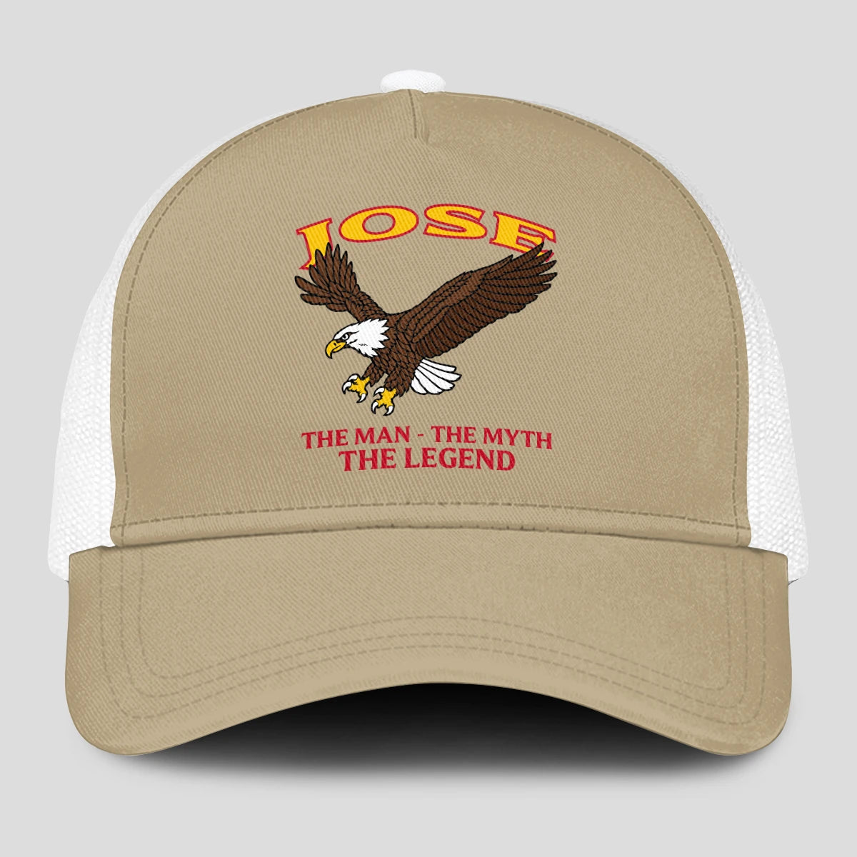 The Man The Myth The Legend Eagle Khaki Mesh Cap JOSE 13K1 C210PF