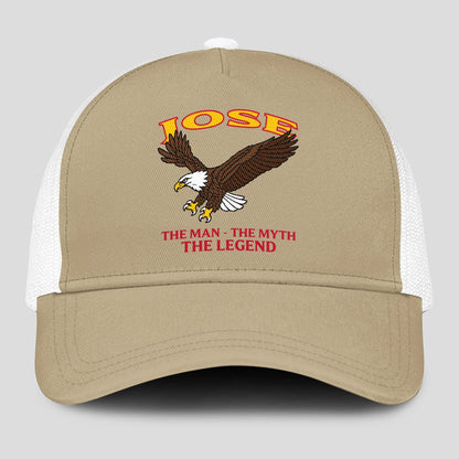 The Man The Myth The Legend Eagle Khaki Mesh Cap JOSE 13K1 C210PF