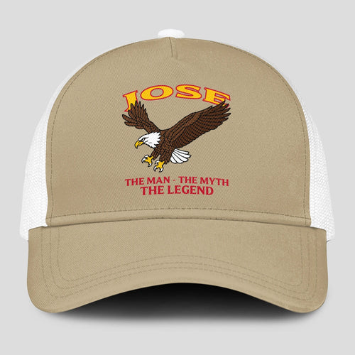 The Man The Myth The Legend Eagle Khaki Mesh Cap JOSE 13K1 C210PF
