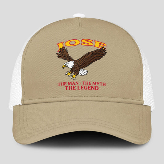 The Man The Myth The Legend Eagle Khaki Mesh Cap JOSE 13K1 C210PF