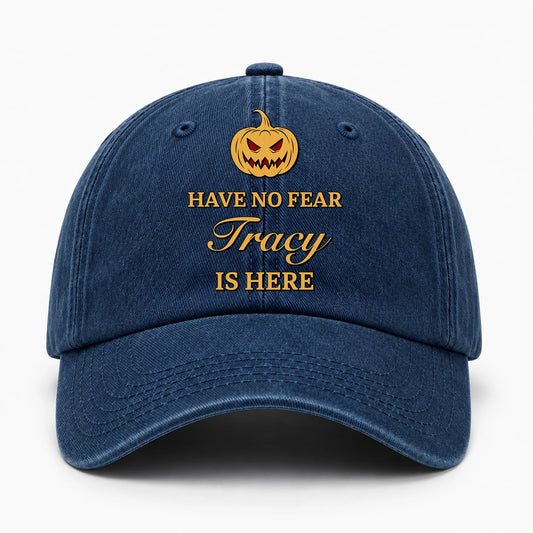 Have No Fear Your Name Is Here Jack O' Lantern Washed Cap TRACY 13K1 C165PF