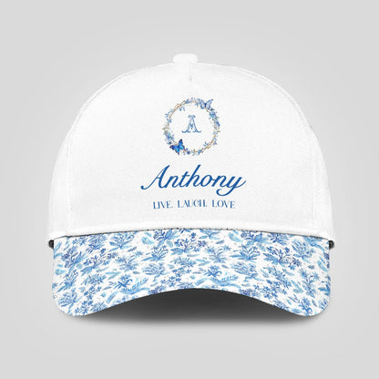 Live Laugh Love Blue Flowers Cap ANTHONY 13K1 C50PF