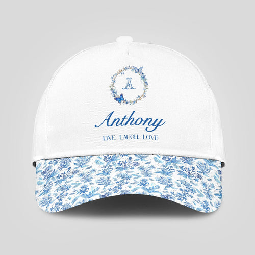 Live Laugh Love Blue Flowers Cap ANTHONY 13K1 C50PF