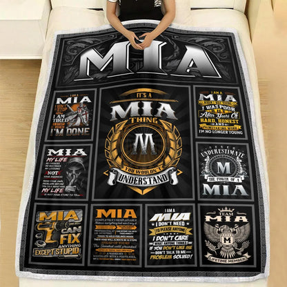 MIA Personalized Blanket | Custom Name Cozy Throw Gift 13K2-BK2