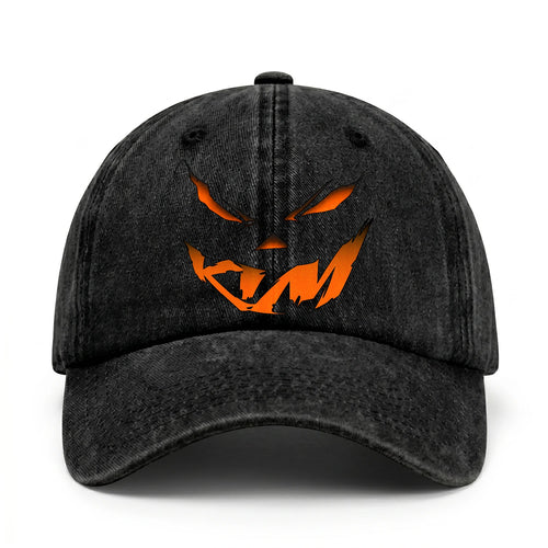 Your Name Jack O' Lantern Halloween Washed Cap KIM 13K1 C100PF