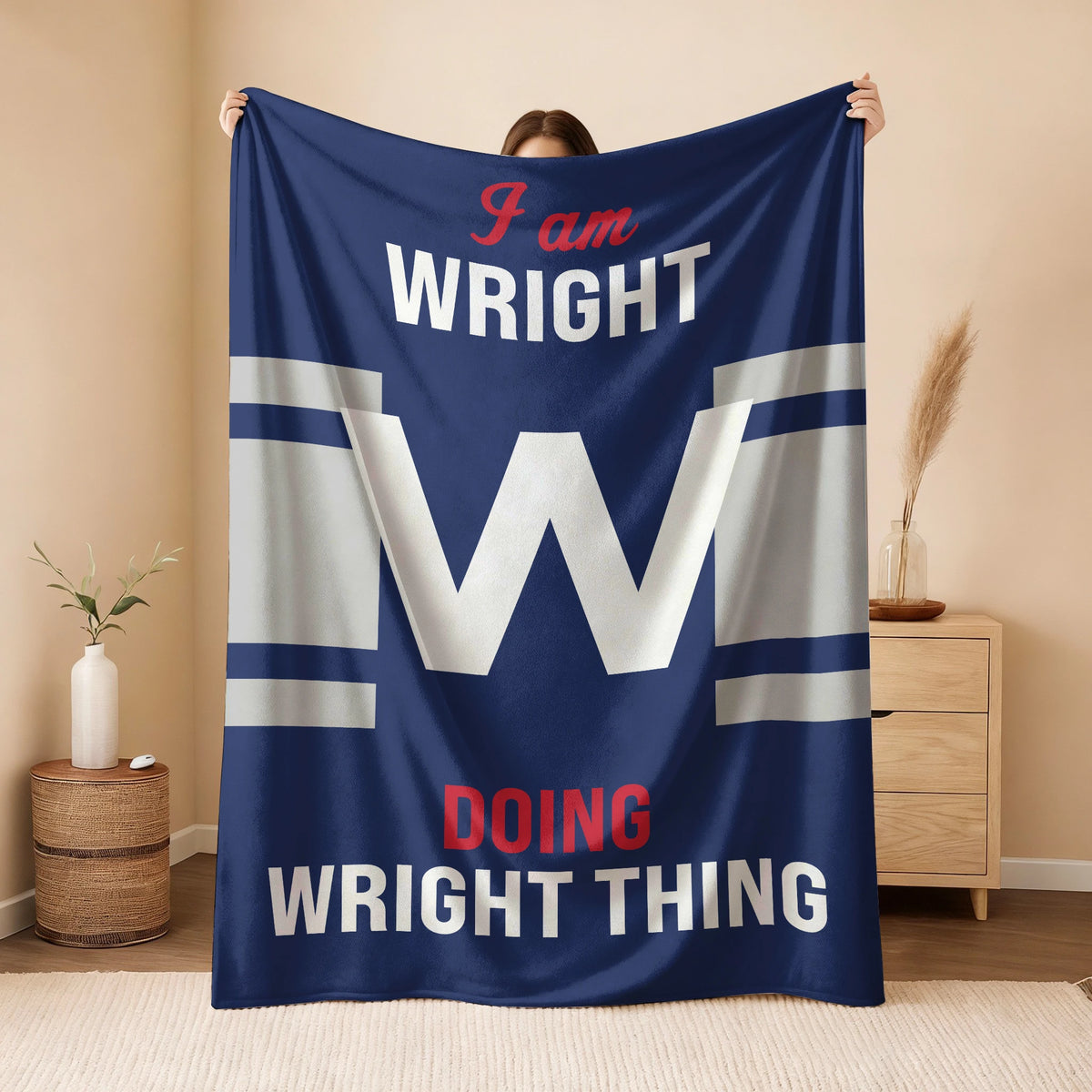I'm Name Doing Name Things Navy Fleece Blanket WRIGHT 13K1 BK51