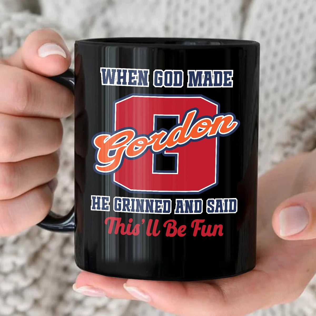 When God Made Your Name Personalized Baseball Mug GORDON 13K1 MG07