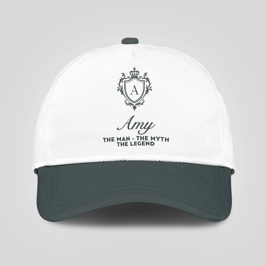The Man The Myth The Legend Elegant Gray And White Cap AMY 13K1 C170PF