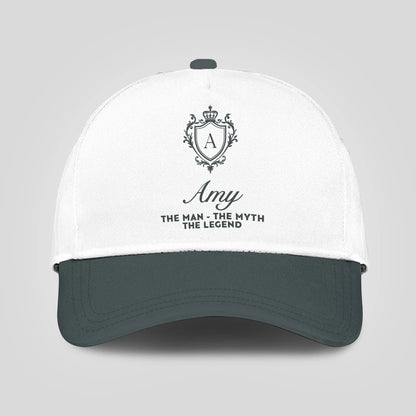 The Man The Myth The Legend Elegant Gray And White Cap AMY 13K1 C170PF