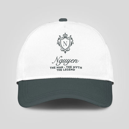 The Man The Myth The Legend Elegant Gray And White Cap NGUYEN 13K1 C170PF