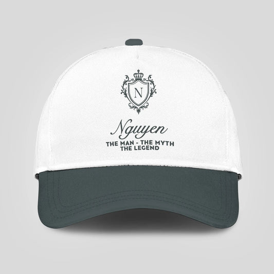 The Man The Myth The Legend Elegant Gray And White Cap NGUYEN 13K1 C170PF
