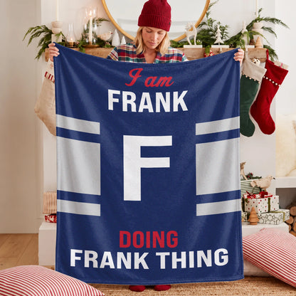 I'm Name Doing Name Things Navy Fleece Blanket FRANK 13K1 BK51