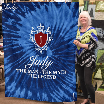 The Man The Myth The Legend Blue Waves Fleece Blanket JUDY 13K1 BK11