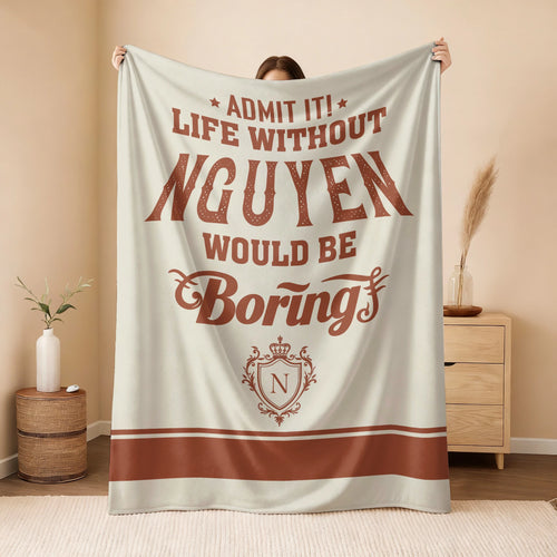 Life Without Your Name Would Be Boring Cream Terracotta Blanket NGUYEN 13K1 BK24