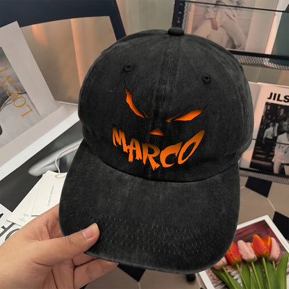 Stay Hungry Pumpkin Chasing Ghosts Funny Washed Cap MARCO 13K1 C101PF