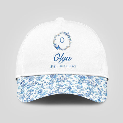 Live Laugh Love Blue Flowers Cap OLGA 13K1 C50PF