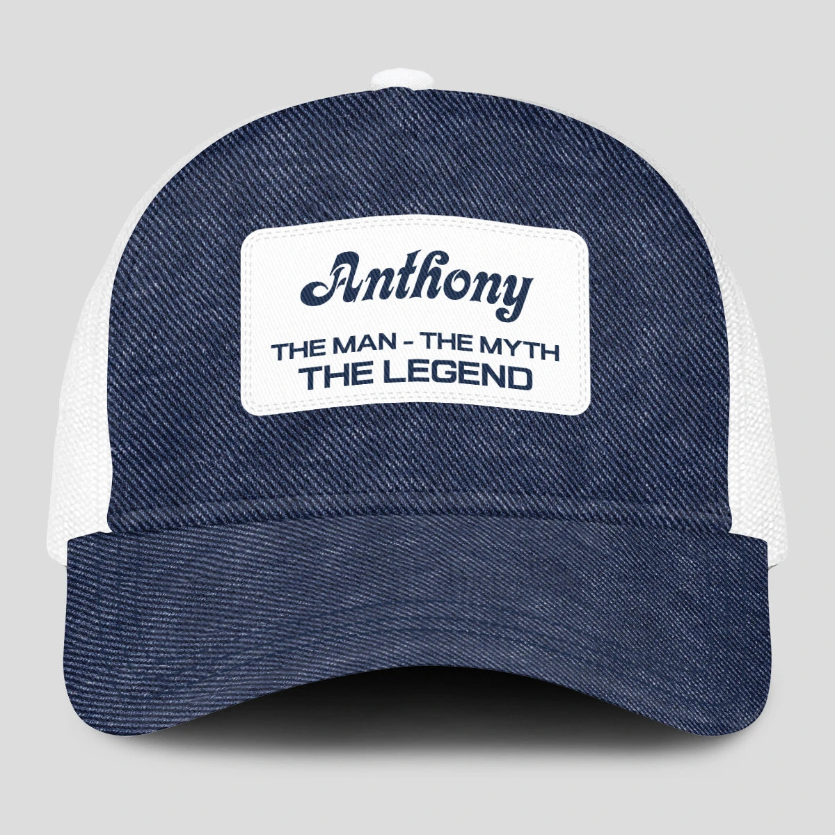 The Man The Myth The Legend Blue Denim Mesh Cap ANTHONY 13K1 C194PF