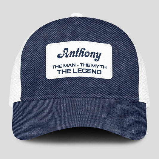 The Man The Myth The Legend Blue Denim Mesh Cap ANTHONY 13K1 C194PF