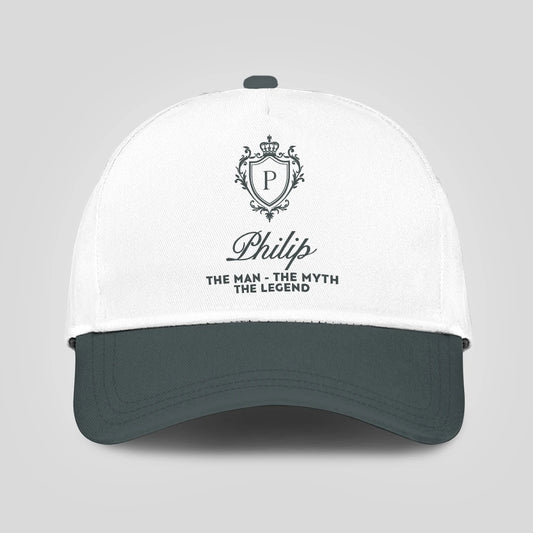 The Man The Myth The Legend Elegant Gray And White Cap PHILIP 13K1 C170PF