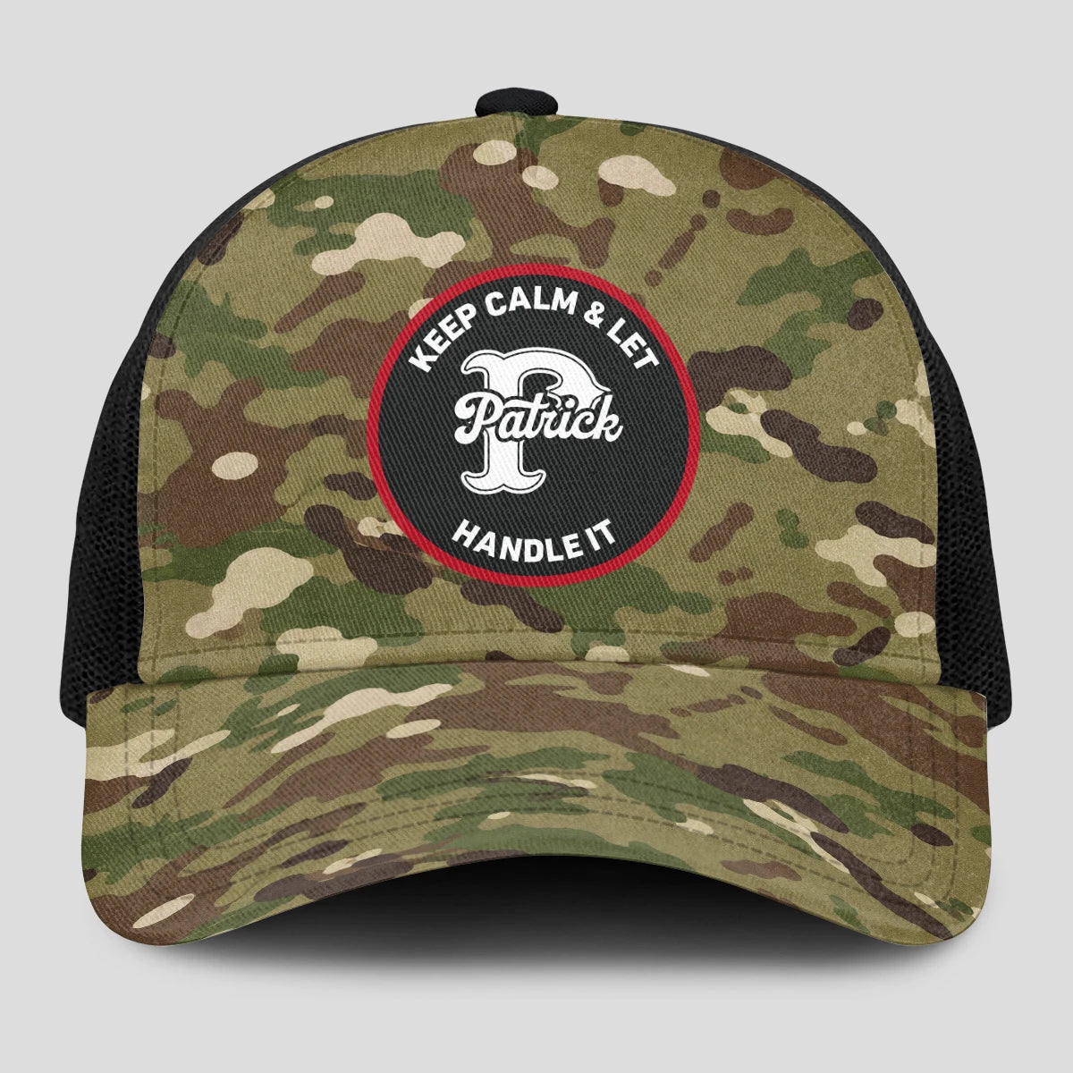Keep Calm & Let Your Name Handle It Camo Mesh Cap PATRICK 13K1 C209PF