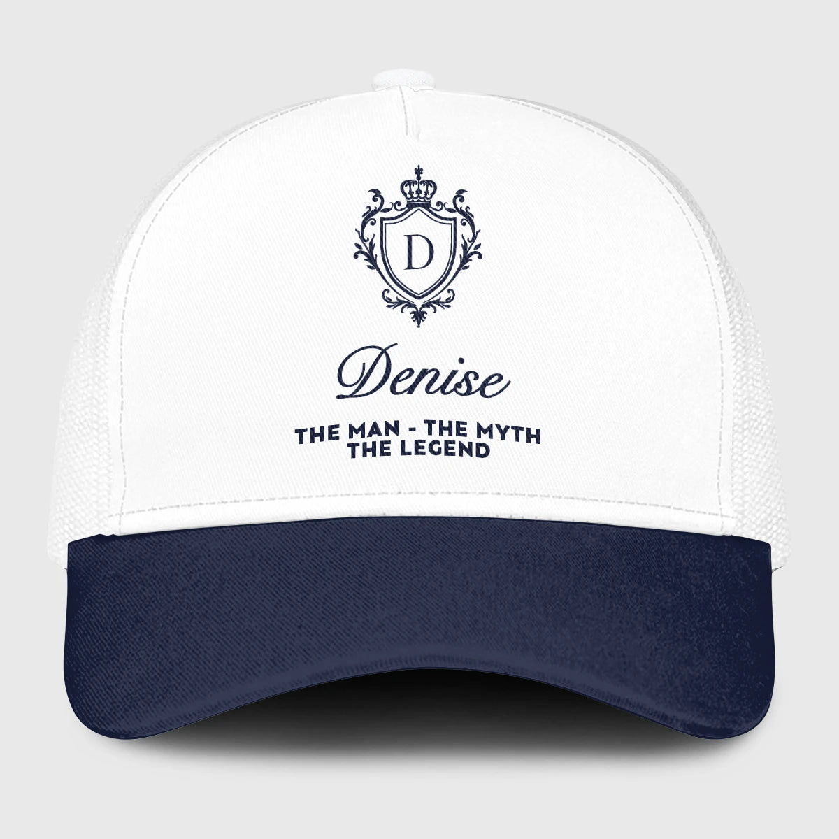 The Man The Myth The Legend Blue And White Baseball Mesh Cap DENISE 13K1 C186PF