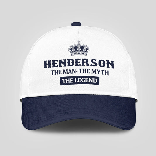 The Man The Myth The Legend King Crown Blue And White Cap HENDERSON 13K1 C147PF