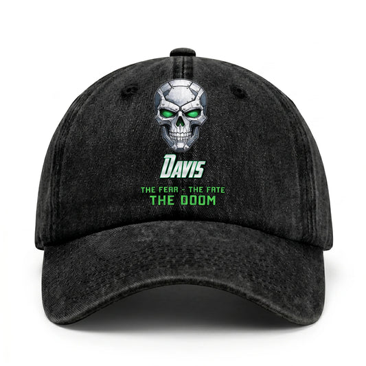 The Fear The Fate The Doom Skull Washed Cap DAVIS 13K1 C99PF